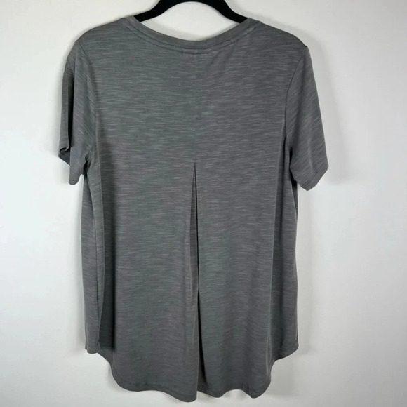 Mod Ref Women's Essential V-Neck Modal Shirt Gray Short Sleeve Back Pleat Small - Picture 6 of 9